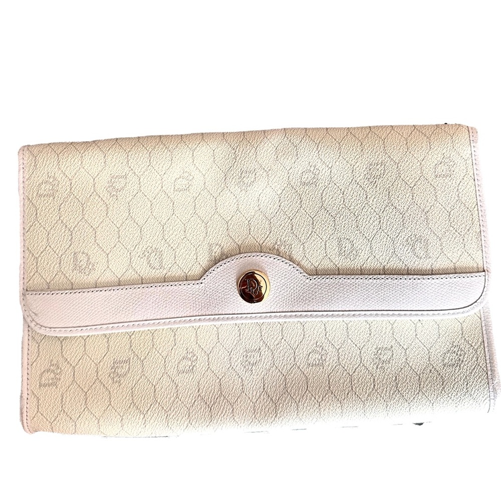 Vintage&Authentic Dior White and Gold Shoulder Bag